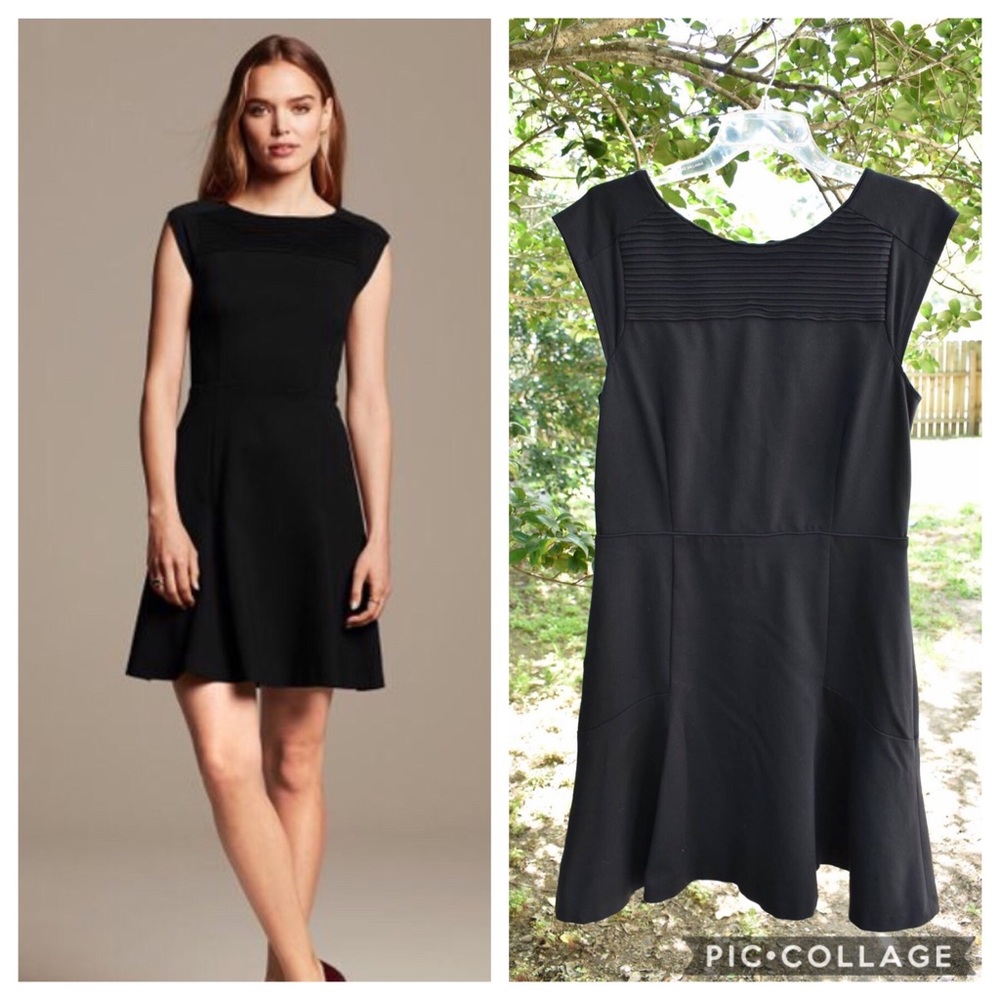 Banana Republic Pintuck Ponte Fit & Flare Dress